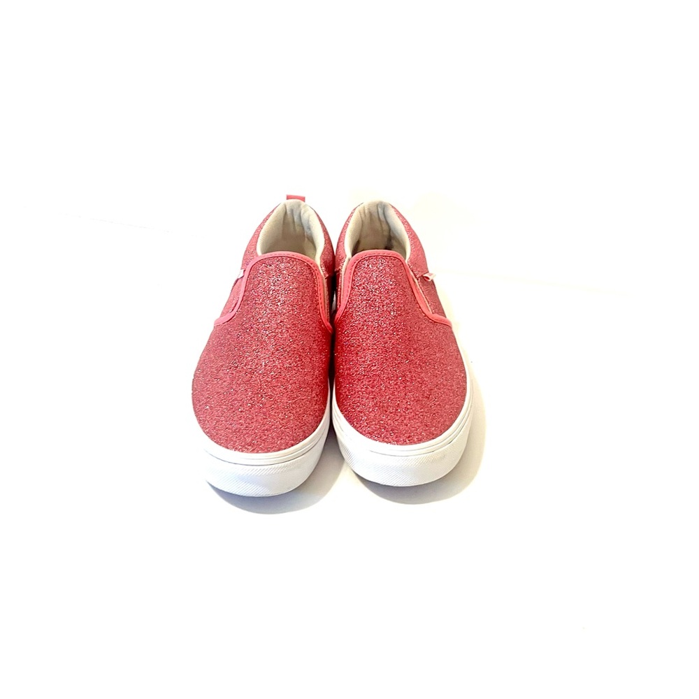 SOLD Vans, Pink glitter slip on sneakers, misses size 5.5